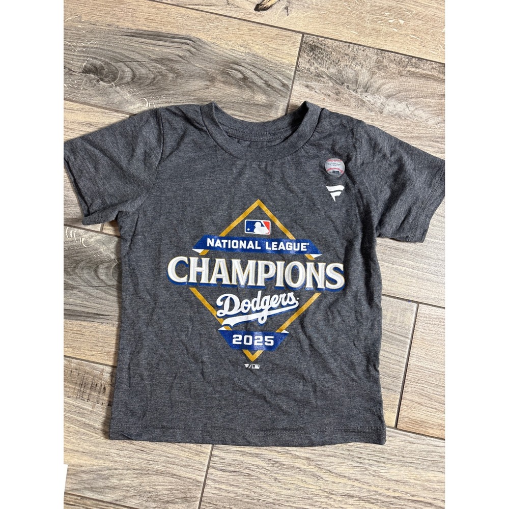 MLB Fanatics Dodgers Shirt BCG Shorts Toddler 4T Grey Blue Sporty Athletic Set - Picture 2 of 7